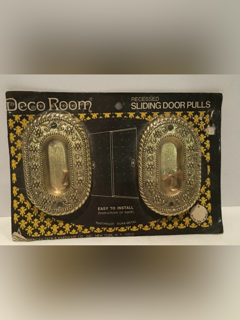 NWT‎ Deco Room 961 Recessed Sliding Door Pulls 1970 Antique Gold